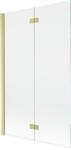 Mexen Mist 2-szárnyas baloldali fürdőkád paraván 110 x 150 cm, áttetsző, arany szálcsiszolt - 8A9-110-002-55-00-L (8A9-110-002-55-00-L)