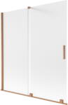 Mexen Velar 2-paneles, tolóajtós fürdőkád paraván 150 x 150 cm, dér, kefélt réz - 896-150-000-31-65 (896-150-000-31-65)