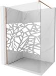 Mexen Kioto zuhanyfal Walk-in 120 x 200 cm, fehér minta 8 mm, kefélt réz - 800-120-101-65-85 (800-120-101-65-85)