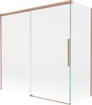 Mexen Rox 2 szárnyú toló zuhanyfal 160 + 80 x 150 cm, átlátszó, kefélt réz - 8C9-160-080-65-00 (8C9-160-080-65-00)