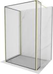 Mexen Kioto zuhanyfal Walk-in 120 x 120 x 30 cm, fekete keret, arany kefézett - 800-120-120-221-55-70-030 (800-120-120-221-55-70-030)