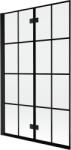 Mexen Mist 2-szárnyú bal oldali kádparaván 110 x 150 cm, fekete rács, fekete - 8A9-110-002-70-77-L (8A9-110-002-70-77-L)