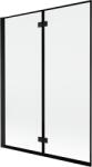 Mexen Mist 2 szárnyú bal oldali fürdőszobai paraván 130 x 150 cm, fekete keret, fekete - 8A9-130-002-70-70-L (8A9-130-002-70-70-L)