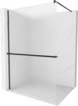 Mexen Kioto+ zuhanyfal polccal Walk-in 120 x 200 cm, fagyos, fekete - 800-120-121-70-30 (800-120-121-70-30)