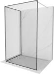 Mexen Kioto 140 x 110 cm-es Walk-in zuhanyfal, fekete keret, kefefiny nikkkel - 800-140-212-97-70-110 (800-140-212-97-70-110)