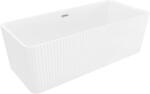 Mexen Nila szabadon álló bordázott kád 170 x 75 cm, fehér, króm túlfolyó - 52841708000-01 (52841708000-01)