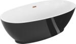 Mexen Bilbao szabadon álló kád 180 x 90 cm, fehér/fekete, réz túlfolyó kefélt - 51311809075-65 (51311809075-65)
