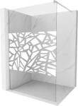 Mexen Kioto zuhanyfal Walk-in 130 x 200 cm, fehér minta 8 mm, szálcsiszolt nikkel - 800-130-101-97-85 (800-130-101-97-85)