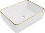 Mexen Catia mosdó asztali 48 x 37 cm, fehér/arany perem - 21314805 (21314805)