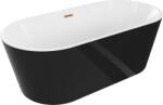 Mexen Luna szabadon álló kád 180 x 80 cm, fehér/fekete, rózsaarany túlfolyó - 52031808075-60 (52031808075-60)