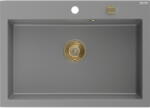 Mexen Elix gránit mosogató 1-medencés 700 x 500 mm, szürke, arany szifon - 6526701005-71-G (6526701005-71-G)