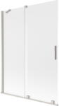 Mexen Velar kádparaván, 2-szárnyú toló, 130 x 150 cm, zúzott, kefélt nikkel - 896-130-000-31-97 (896-130-000-31-97)