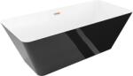 Mexen Velo Slim szabadon álló kád 170 x 75 cm, fehér/fekete, matt réz túlfolyó - 52811707575-65 (52811707575-65)