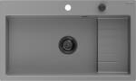 Mexen Omar gránit mosogató 1-medencés 800 x 480 mm, szürke, fekete szifon - 6520801005-71-B (6520801005-71-B)