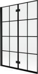 Mexen Mist 2-paneles baloszárny keret bal 120 x 150 cm, fekete rács, fekete - 8A9-120-002-70-77-L (8A9-120-002-70-77-L)