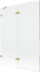 Mexen Lunar kétszárnyú bal oldali fürdőszobai paraván 130 x 150 cm, átlátszó, arany szálcsiszolt - 897-130-100-55-00-L (897-130-100-55-00-L)