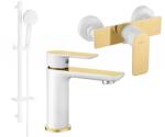 Mexen Alfa DQ40 zuhanykészlet, fehér/arany - 745704DQ40-25 (745704DQ40-25)