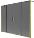 Mexen Velar Duo kétszárnyú fürdőkád paraván 190 x 150 cm, grafit, arany kefélt - 896-190-000-42-55 (896-190-000-42-55)