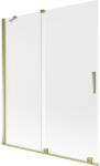 Mexen Velar fürdőszobai kétrészes tolható paraván 140 x 150 cm, matt, arany - 896-140-000-31-50 (896-140-000-31-50)