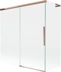 Mexen Rox L kádparaván 2 szárnyú toló 150 + 70 x 150 cm, átlátszó, rózsaarany - 8C9L-150-070-60-00 (8C9L-150-070-60-00)