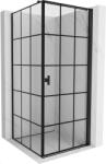 Mexen Mist-B zuhanykabin jobbos nyíló 100 x 100 cm, fekete rácsos, fekete - 8A2T-100-100-70-77-P (8A2T-100-100-70-77-P)