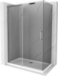 Mexen Omega tolóajtós zuhanykabin 130 x 70 cm, grafit, króm + Flat zuhanytálca, fehér - 825-130-070-01-40-4010 (825-130-070-01-40-4010)