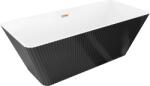 Mexen Tava szabadon álló bordázott kád 170 x 75 cm, fehér/fekete, rézzel dörzsölt túlfolyó - 52851707575-65 (52851707575-65)