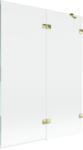 Mexen Lunar kétrészes jobbos fürdőszobai paraván 130 x 150 cm, átlátszó, arany - 897-130-100-50-00-P (897-130-100-50-00-P)