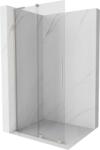 Mexen Velar L Walk-in toló zuhanyfal 110 x 200 cm, átlátszó 8 mm, kefélt nikkel - 871-110-003-03-97 (871-110-003-03-97)
