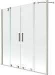 Mexen Velar Duo kétrészes, 2 szárnyú, elhúzható kádparaván 160 x 150 cm, átlátszó, matt nikkel - 896-160-000-02-97 (896-160-000-02-97)