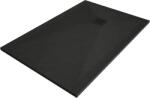 Mexen Stone+ 110 x 80 cm-es fekete, szögletes kompozit zuhanytálca, fekete takarófedél - 44708011-B (44708011-B)