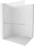 Mexen Kioto+ L zuhanyfal polccal Walk-in 90 x 200 cm, matt, csiszolt nikkel - 800-090-123-97-30 (800-090-123-97-30)
