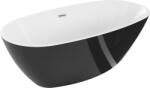 Mexen Eris szabadon álló kád 180 x 80 cm, fehér/fekete, króm túlfolyó - 53441808075-01 (53441808075-01)