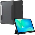 Spigen ULTRA HYBRID PRO tok álló, bőr hatású (FLIP, oldalra nyíló, TRIFOLD, asztali tartó, ceruza tartó) FEKETE Samsung Galaxy Tab S10 FE Plus WIFI (SM-X626) / Galaxy Tab S10 FE Plus LTE (SM-X620) (ACS09446)