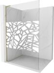 Mexen Kioto L walk-in zuhanyfal 70 x 200 cm, fehér mintázat, arany - 800-070-103-50-85 (800-070-103-50-85)