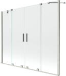 Mexen Velar Kétszárnyú Duo zuhanyfal, tolóajtós, 200 x 150 cm, átlátszó, szálcsiszolt nikkel - 896-200-000-02-97 (896-200-000-02-97)