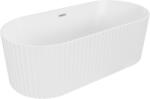 Mexen Paola szabadon álló bordázott fürdőkád 170 x 80 cm, fehér matt, szálcsiszolt nikkel - 52721708001-97 (52721708001-97)