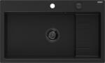 Mexen Omar gránit mosogató 1-medencés 800 x 480 mm, fekete, fekete szifon - 6520801005-77-B (6520801005-77-B)