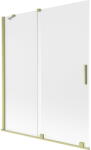 Mexen Velar 2-paneles toló zuhanyfal 140 x 150 cm, fagyott, arany kefélt - 896-140-000-31-55 (896-140-000-31-55)