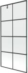 Mexen Next 1 szárnyú zuhanyfal 90 x 150 cm, fekete rács, gun gray kefélt - 895-090-000-00-77-66 (895-090-000-00-77-66)