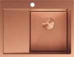 Mexen Exar 1 rekeszes, csepegtetős, jobb oldali acél mosogató, 620 x 480 mm, réz HC - 6432621005P-65HC (6432621005P-65HC)