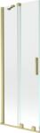 Mexen Velar 2-szárnyú tolózuhanyfal 70 x 150 cm, átlátszó, arany szálcsiszolt - 896-070-000-01-55 (896-070-000-01-55)