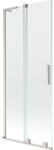 Mexen Velar L 2-szárnyú tolható fürdőszobai paraván 85 x 150 cm, átlátszó, kefezett nikkel - 896-085-003-01-97 (896-085-003-01-97)