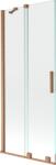 Mexen Velar kádparaván 2-szárnyú tolóajtós 80 x 150 cm, átlátszó, kefélt réz - 896-080-000-01-65 (896-080-000-01-65)
