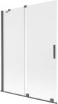Mexen Velar kétszárnyú, toló kádkabin, 130 x 150 cm, homályos, kefélt gun gray - 896-130-000-31-66 (896-130-000-31-66)