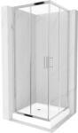 Mexen Rio négyzet alakú zuhanykabin 70 x 70 cm, átlátszó, króm + Rio zuhanytálca, fehér - 860-070-070-01-00-4510 (860-070-070-01-00-4510)