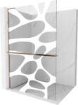 Mexen Kioto+ L zuhanyfal polccal Walk-in 70 x 200 cm, fehér hullám, rózsaarany - 800-070-123-60-97 (800-070-123-60-97)