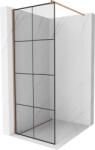Mexen Kioto zuhanyfal Walk-in 80 x 200 cm, fekete rács 8 mm, kefélt réz - 800-080-101-65-77 (800-080-101-65-77)