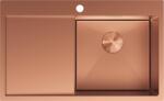 Mexen Exar egykomorás rozsdamentes acél mosogató csepegtetővel, jobb oldali 780 x 480 mm, réz - 6434781010P-65 (6434781010P-65)