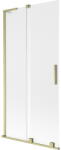 Mexen Velar L kádparaván 2-szárnyú toló 95 x 150 cm, zúzmara, arany kefélt - 896-095-003-31-55 (896-095-003-31-55)
